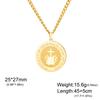 Lucktune Saint Padre Pio Pendant Necklace Women's Stainless Steel Necklace Catholic Religious Amulet Jewelry Pray For Us Gifts