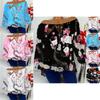 Off Women Shoulder Floral Tops Ladies Summer Loose T Shirt Blouse Plus Size