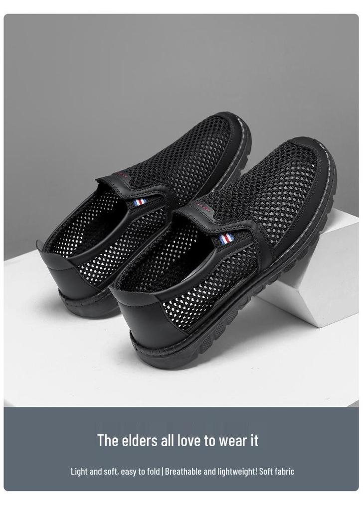 Men's Breathable Mesh Spring Shoes - Large Size Casual Polyurethane Cloth Shoes