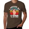 I paused my K-Drama to be here, KDrama T-Shirt korean fashion boys whites Men's t-shirts