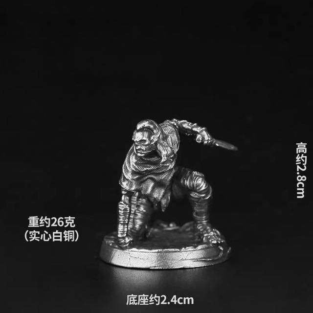 White Copper Illithid Soldier Miniature Tabletop Wargame RPG Battle Model Chess Piece Collection Decor Car Interior Decor