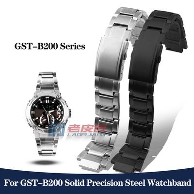 Für G-SHOCK Casio Modifiziertes Metall-Uhrenarmband GST-B200 Präzisionsstahl GST-B200D Edelstahl-Uhrenkette Vorsprung-Armband 16mm