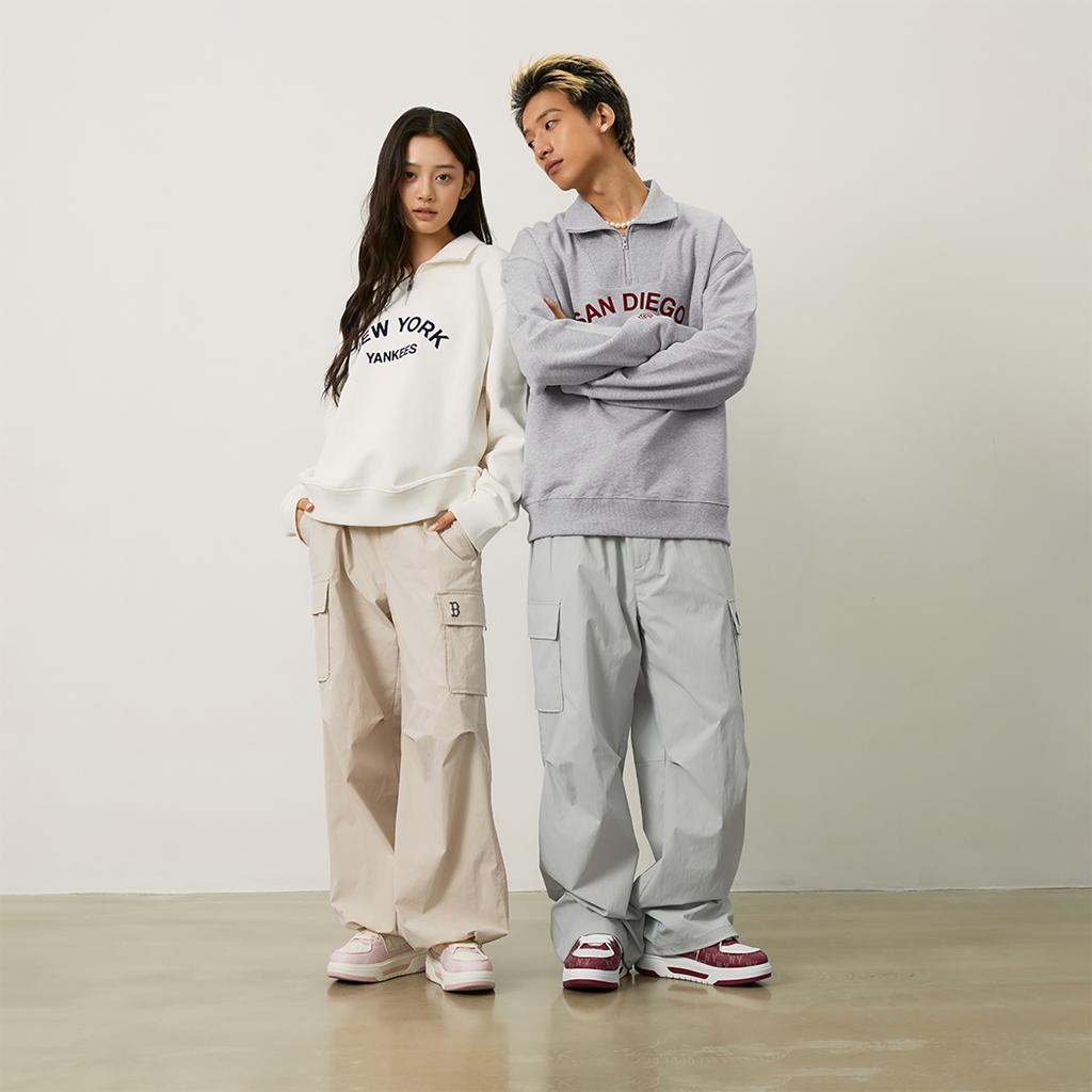 New MLB Preppy Style Collection New York Yankees Sweatshirt Unisex Cream 3AMTV0244-50CRS