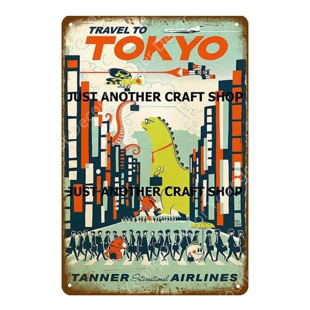 Metal Poster Japanese Ukiyo-e Retro Wall Art Vintage Home Bar Cafe Decor