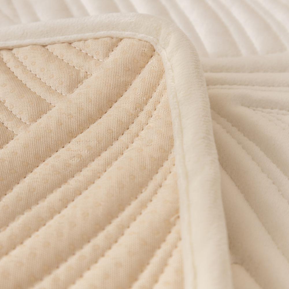 Soft Fluffy Quilted Slipcover Non Slip Modern Simple Sofa Cushion Cover Winter New Solid Color