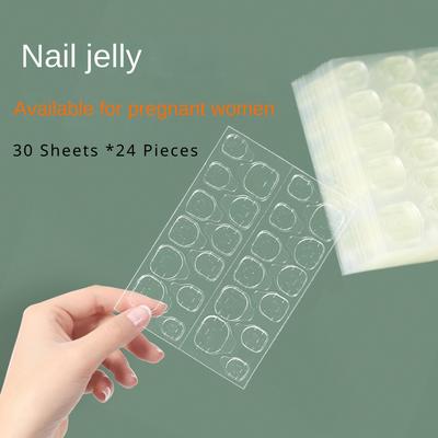 Jelly-Kleber-Aufkleber für Nagelkunst und künstliche Nägel – 30 Blatt transparente und vielseitige Nagelverschönerung