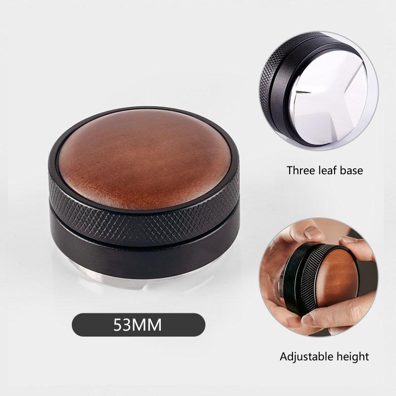 51/53/58mm Coffee Distributor Walnut Wood Cover Espresso Distributor Coffee Leveler Coffee Distribution Tool Barista Accessories
