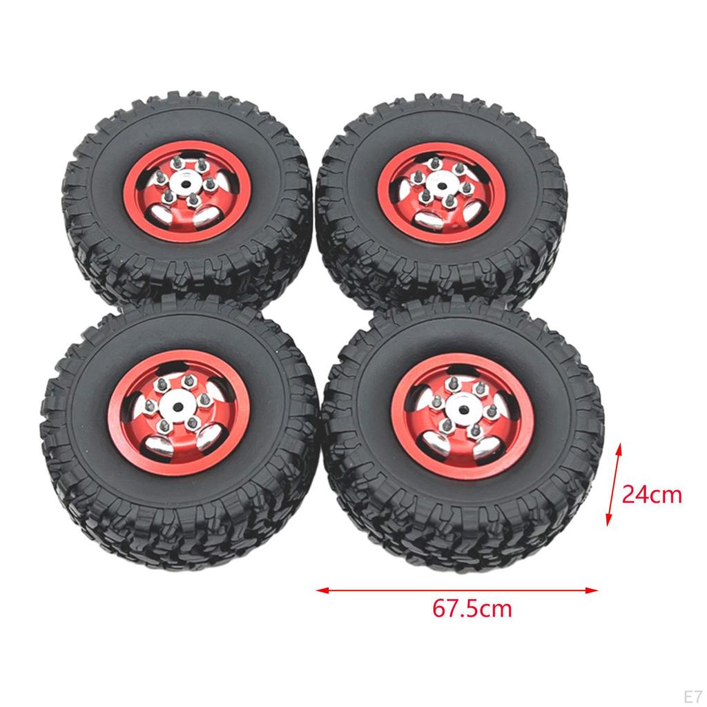 4 Pack of RC Tires and Wheels for 1/12 MN82 MN78 1/16 Car Spare Components