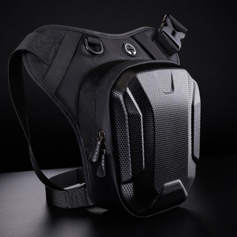 Upgrades Hard Shell Motorcycle Leg Pack Waist Bag with Adjustable Strait for Riding Comfort & Waterproof Protection
