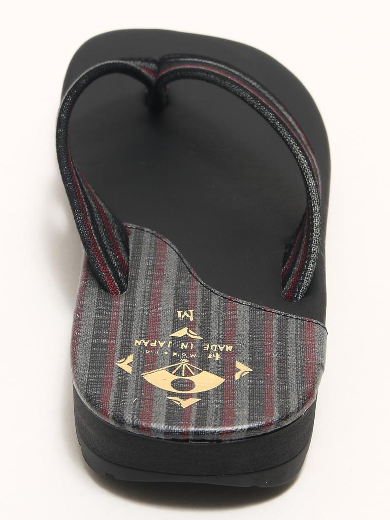 Hasegawa Geta Made in Japan Men's Japanese-Style Sandals, (Black/Red/Medium)