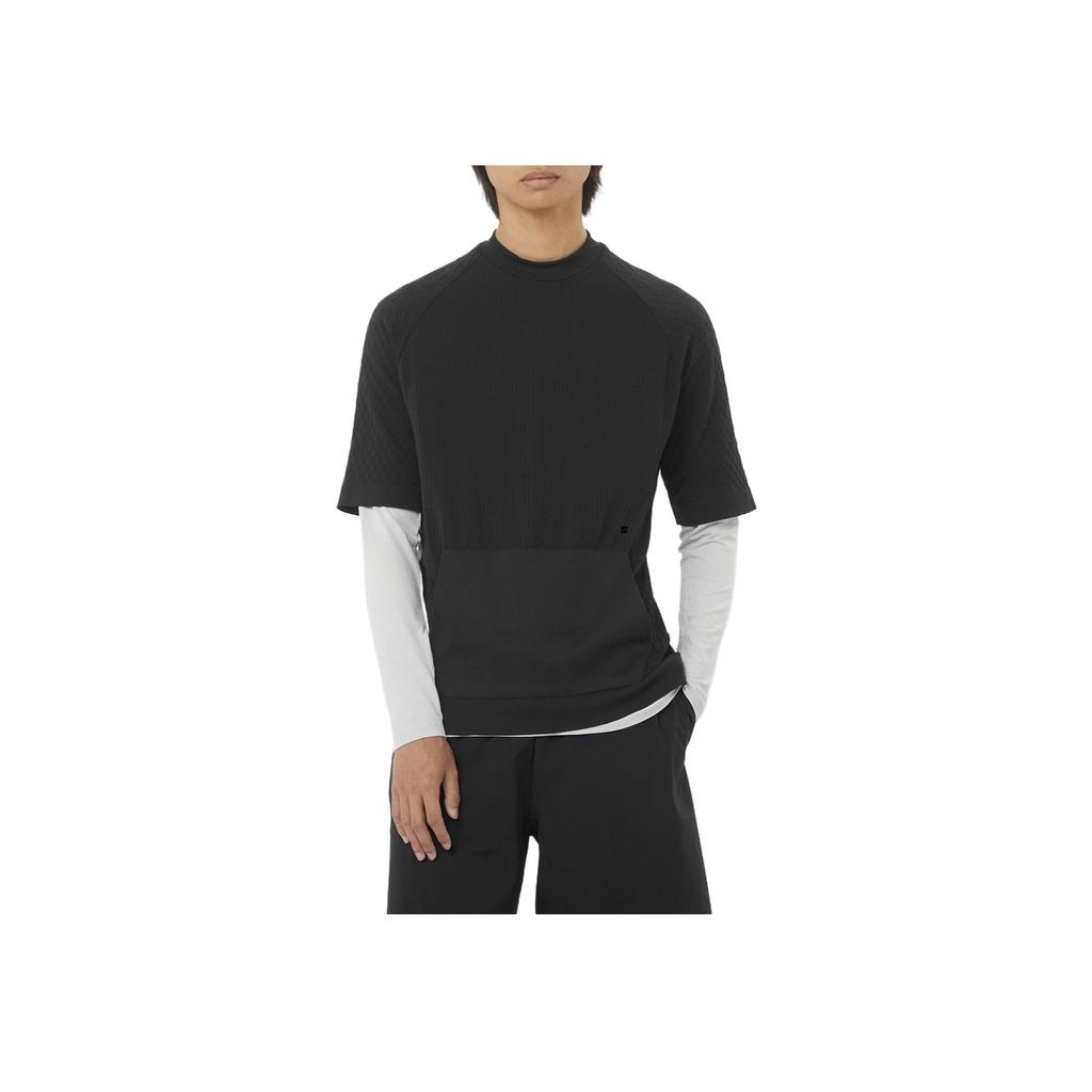 SALOMON Cifer Round Neck Comfortable Casual Short Sleeve T-Shirt Unisex Tops Deep-Black C24557