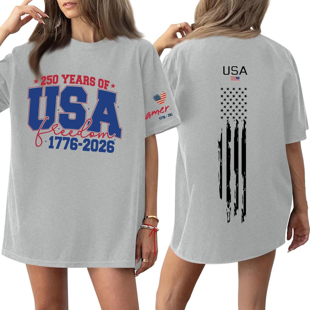 Women's Casual Fashion Round Neck Casual Print Short Sleeve T-Shirt Top