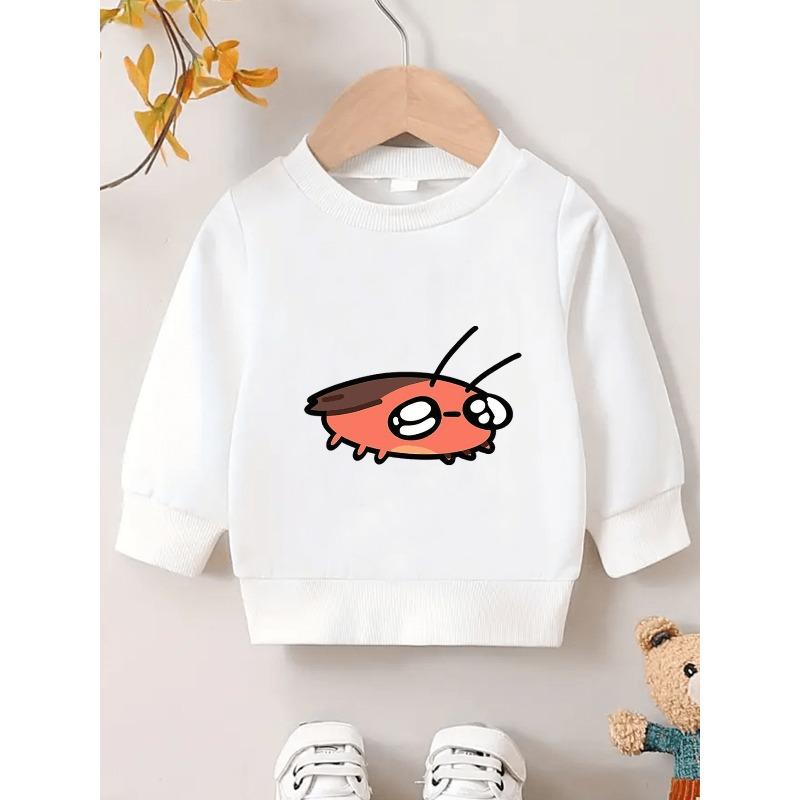 European sizes Cute Crawling bug Print Sweater - 0-3 Years Spring/Fall Long Sleeve Round Neck Blouse for Outfits (Machine Washable) - Clothing