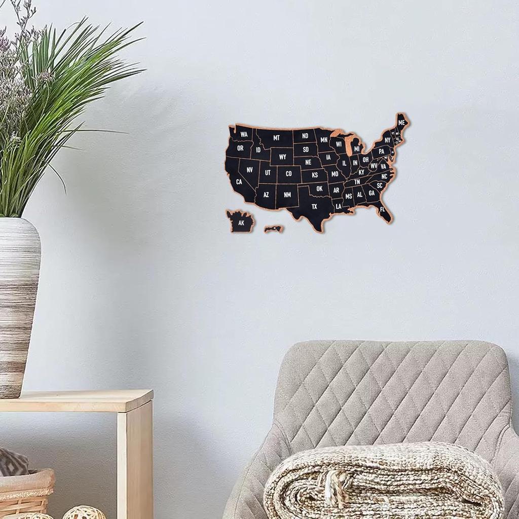 YCCYYCCY Frameless Cork Board Map of The United State, 14" X 11" Bulletin Boards for Walls, Travel Tracker Map for Office, School and Home