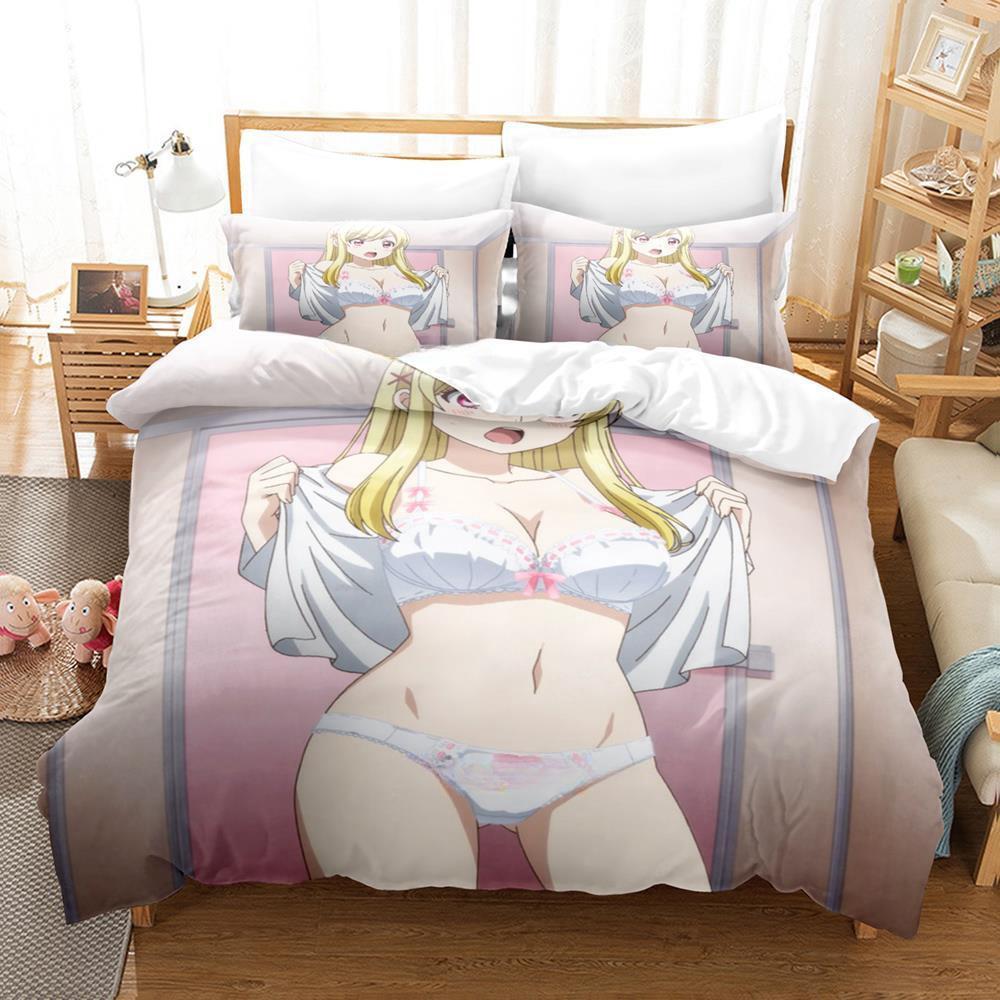 Yamada-kun och de sju häxorna Sängkläder Tecknad Anime tredelat set Vuxen Barn Sovrum Påslakanset 3D Kawaii Flickor