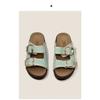 The Small Man Is Angry and Increases by 4CM! Mint Milk Green~ Thick-bottomed Cool Slippers, New One-word Slippers for Women