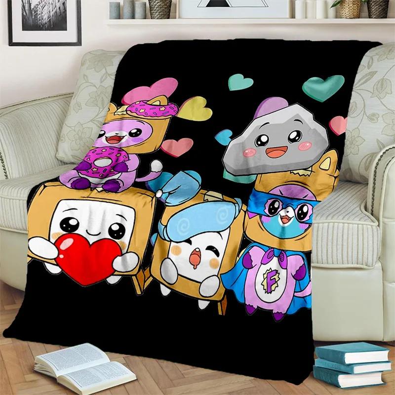 Happy Foxy Boxy i Rocky Lankybox koc, miękki koc do rzucania dla domu sypialnia kanapa z funkcją spania piknik podróż biuro okładka koc dla dzieci