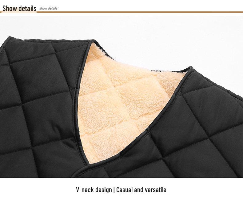 Men's Fleece-Lined Windproof Vest for Autumn & Winter - Ideal for Middle-Aged & Elderly