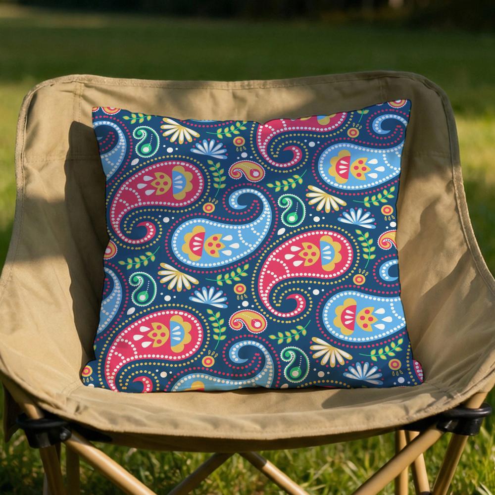 Color Paisley Pattern Cushion Cover Soft Reversible  Durable Pillow Cover  MultiScene Use for Home  Car Daily Comfort