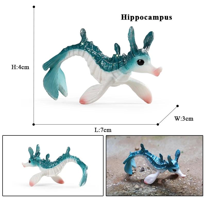 Oenux Ocean Starfish Sea Anemone Coral Jellyfish Squid Shrimp Crab Shark Animals Model Action Figures PVC Miniature Kid Toy Gift