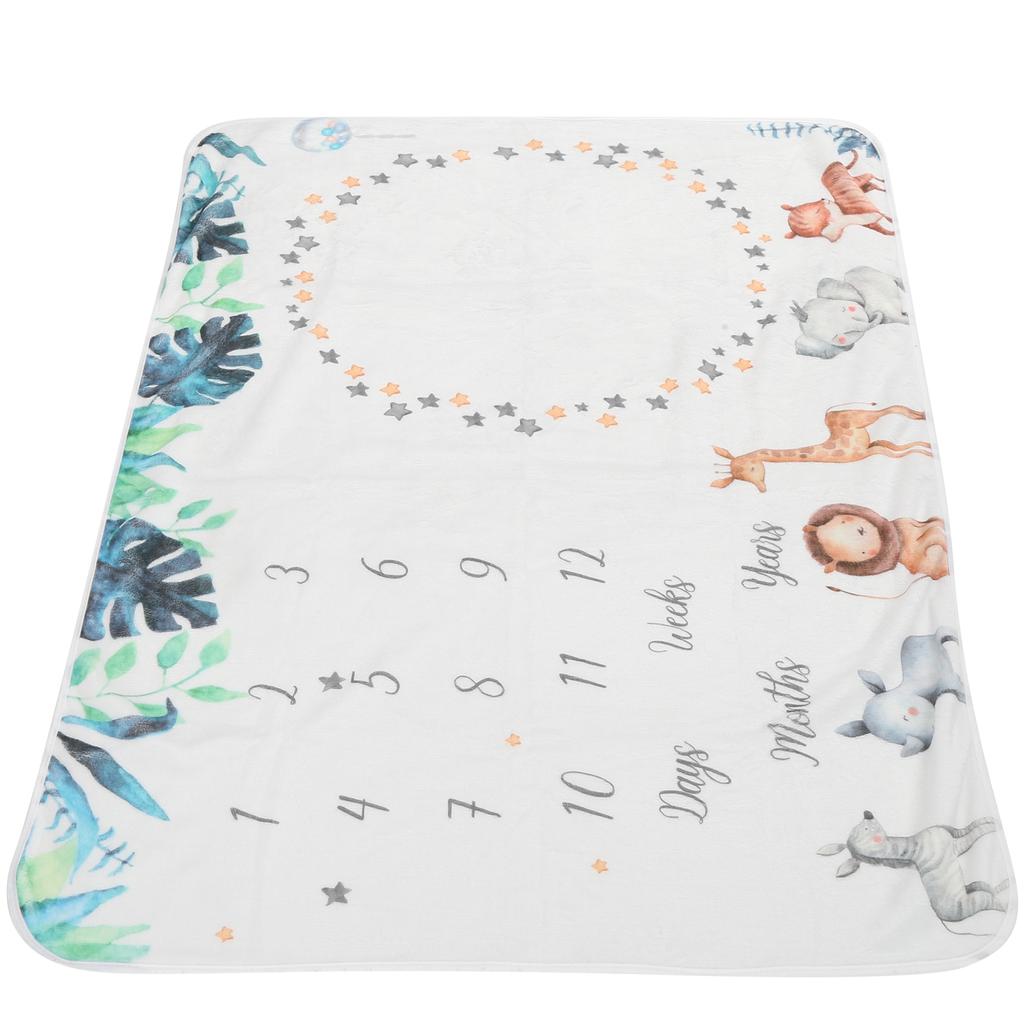 Pătură Lunară pentru Bebeluși, Pătură Fundal pentru Fotografie Bebeluși, Recuzită, Frunză de Bananier, Animal