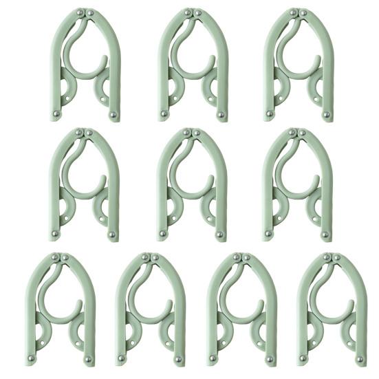 10Pcs Folding Clothes Rack Non-Slip Hangers Curved Groove Design Portable Compact Space-Saving Travel Hangers