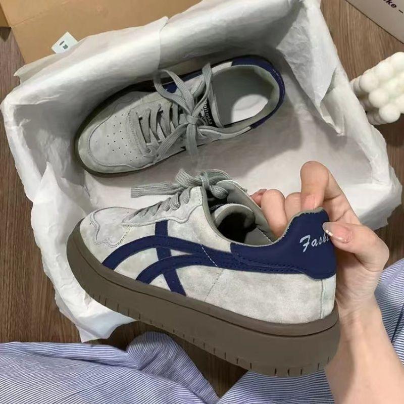 Dexun Retro vielseitige Freizeitsportschuhe 2024 Herbst neu Forrest Gump Schuhe Rad-Plateau Khaki Explosive Freizeitschuhe