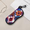 Bohemian Floral Pattern sunglasses case, Colorful Mandala Flower Eyeglasses Storage Pouch, Portable Zipper Eyewear Protector, Travel Essential Gift