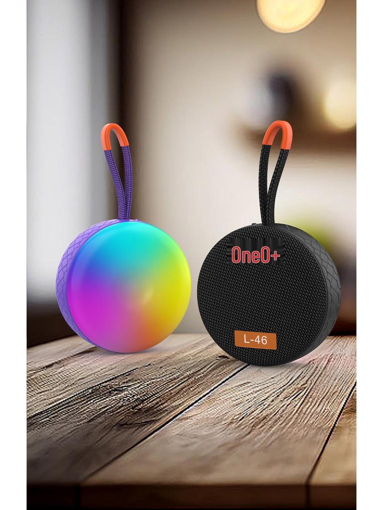 L-46 Portable Waterproof Bluetooth Speaker with Fabric Design, Mini Size, HIFI Sound, Sports-Ready, and Atmosphere Light
