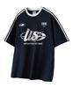 UNTAPPED STUDIO 1996 Us Oversized Track Short Sleeve Color Block T-Shirt 3 Colors