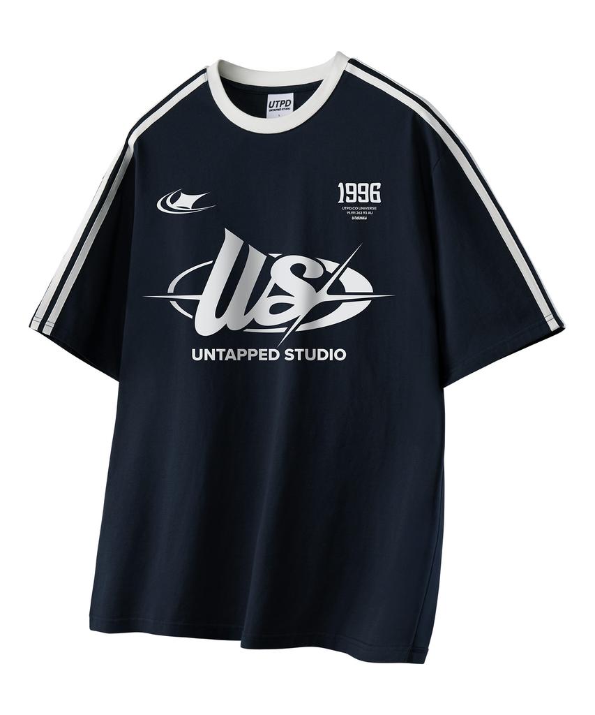 UNTAPPED STUDIO 1996 Us Oversized Track Short Sleeve Color Block T-Shirt 3 Colors