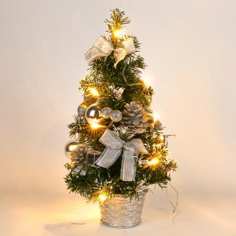 Mini Christmas Tree 40CM with Lights Artificial Christmas Tree Home Table Decoration  New  Party Decoration Props
