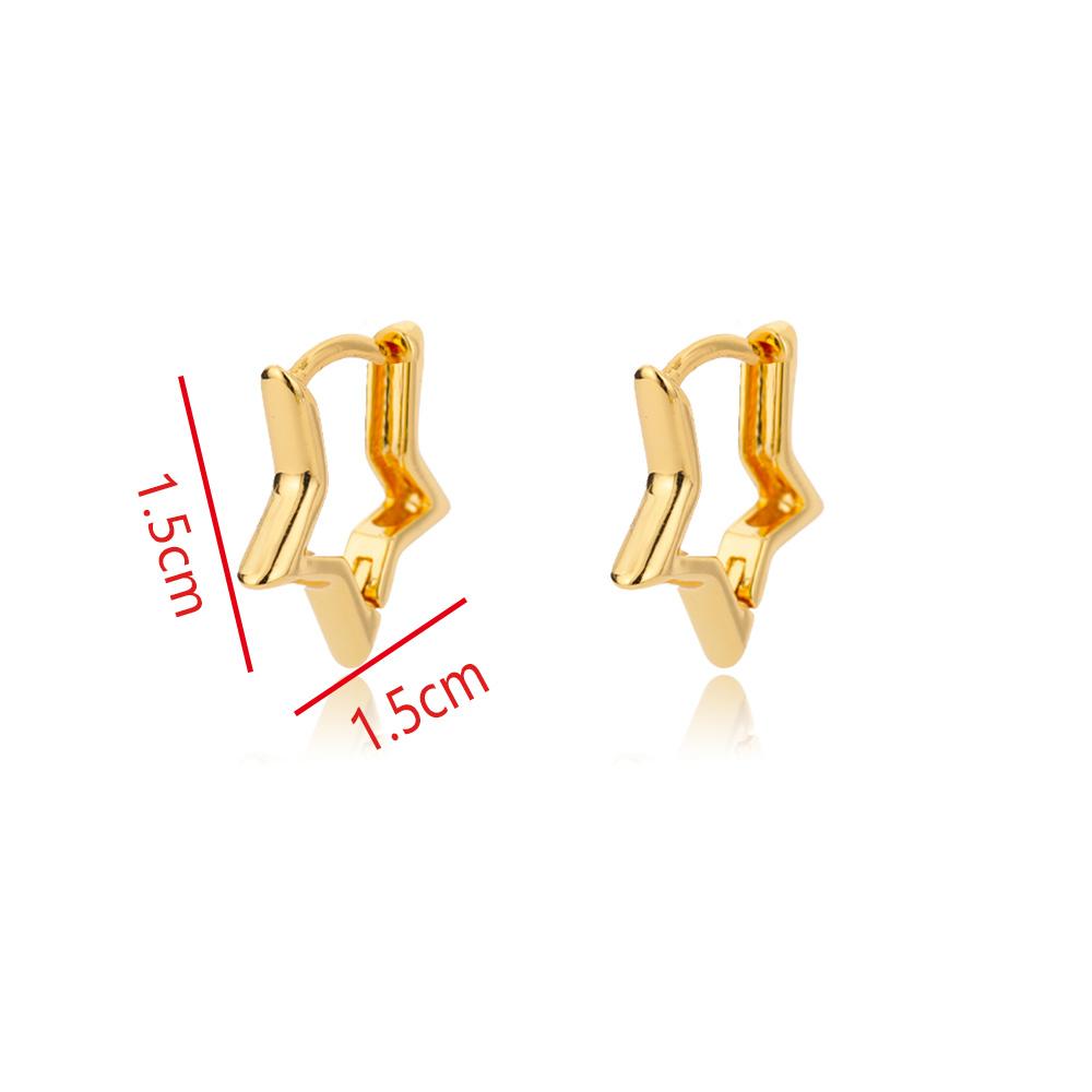 Stainless Steel Star Hoop Earrings For Women Men Gold Color Star Earrings Wedding Ear Buckle Jewelry Christmas Gift aretes
