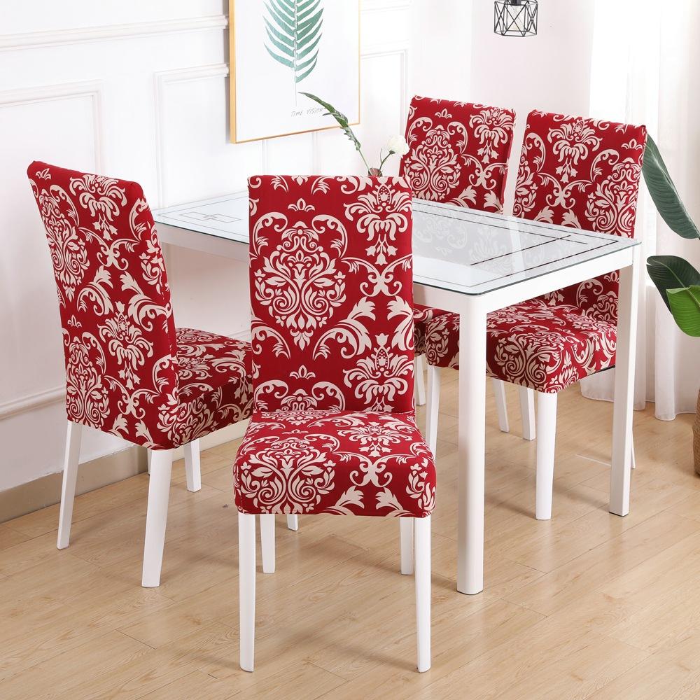 1/2/4/6 Pieces Printed Chair Cover Washable Big Elastic Kitchen Chair Covers Stretch Seat Slipcovers For Dining Room Wedding