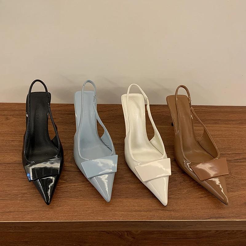 Fashion 2025 Summer Women's Shoes High Heel Women Sandals Fashion Pointed Toe Singbacks Shoes Design Style Banquet Party Sandalias Shoes