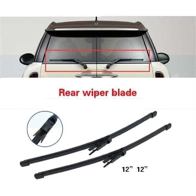Auto Wiper Wiper Front & Rear Wiper Blades Set Kit Compatible with Mini Clubman R55 2007 2008 2009 2010 2011 2012 Windshield Windscreen Rear Window