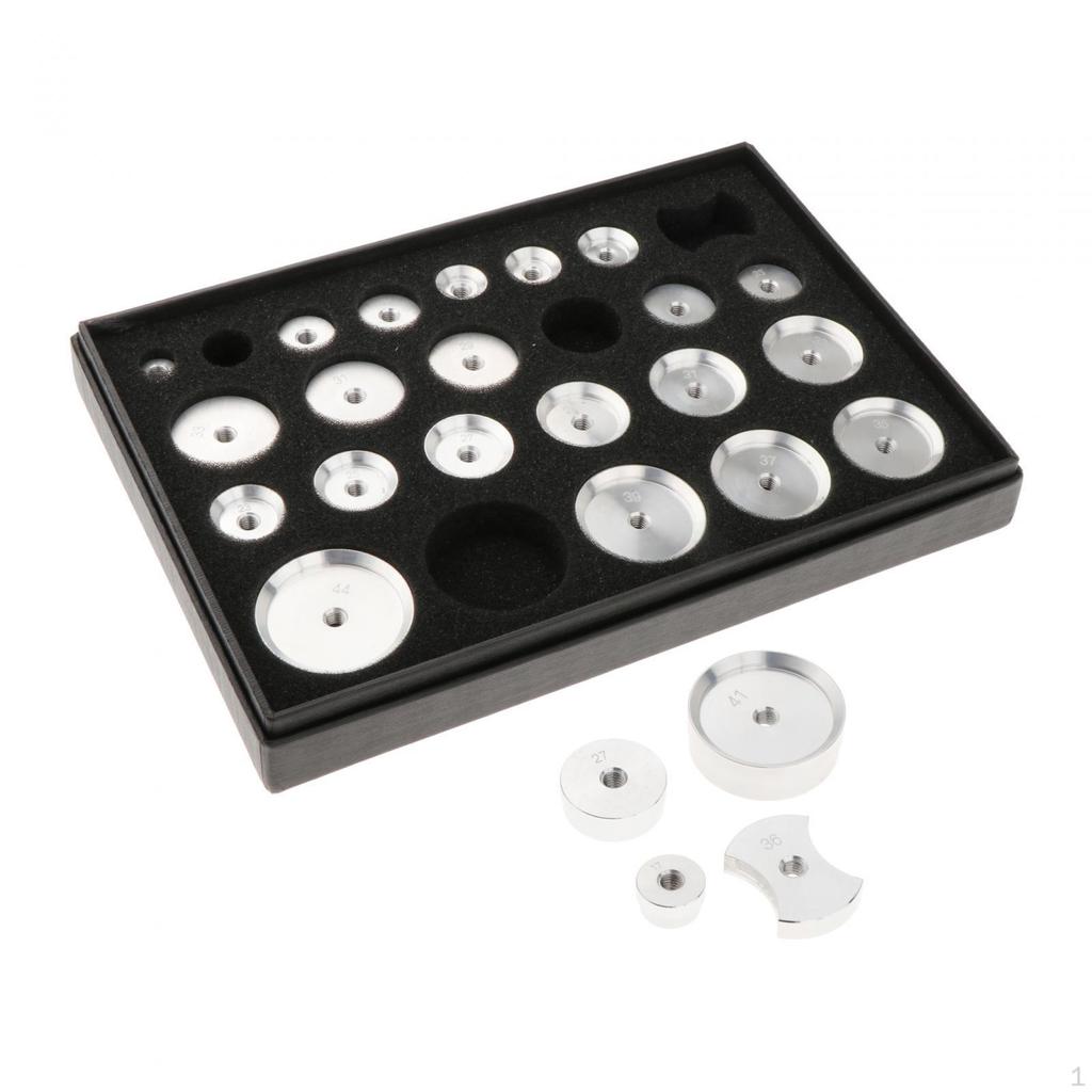 25 Pieces Watch Back Press Dies Case Repairing Tools Professional Aluminum