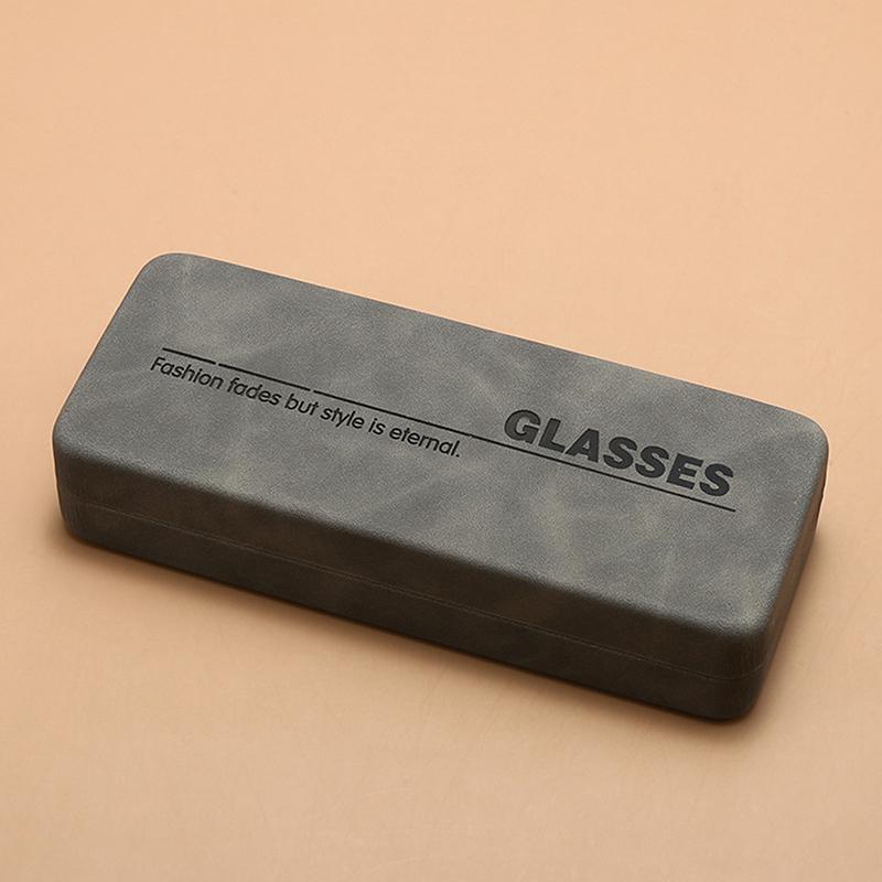1Pc Rectangular Leather Portable Anti-Stress Hard Shell Glasses Case Protective Eyewear Protector Sunglasses Storage Case