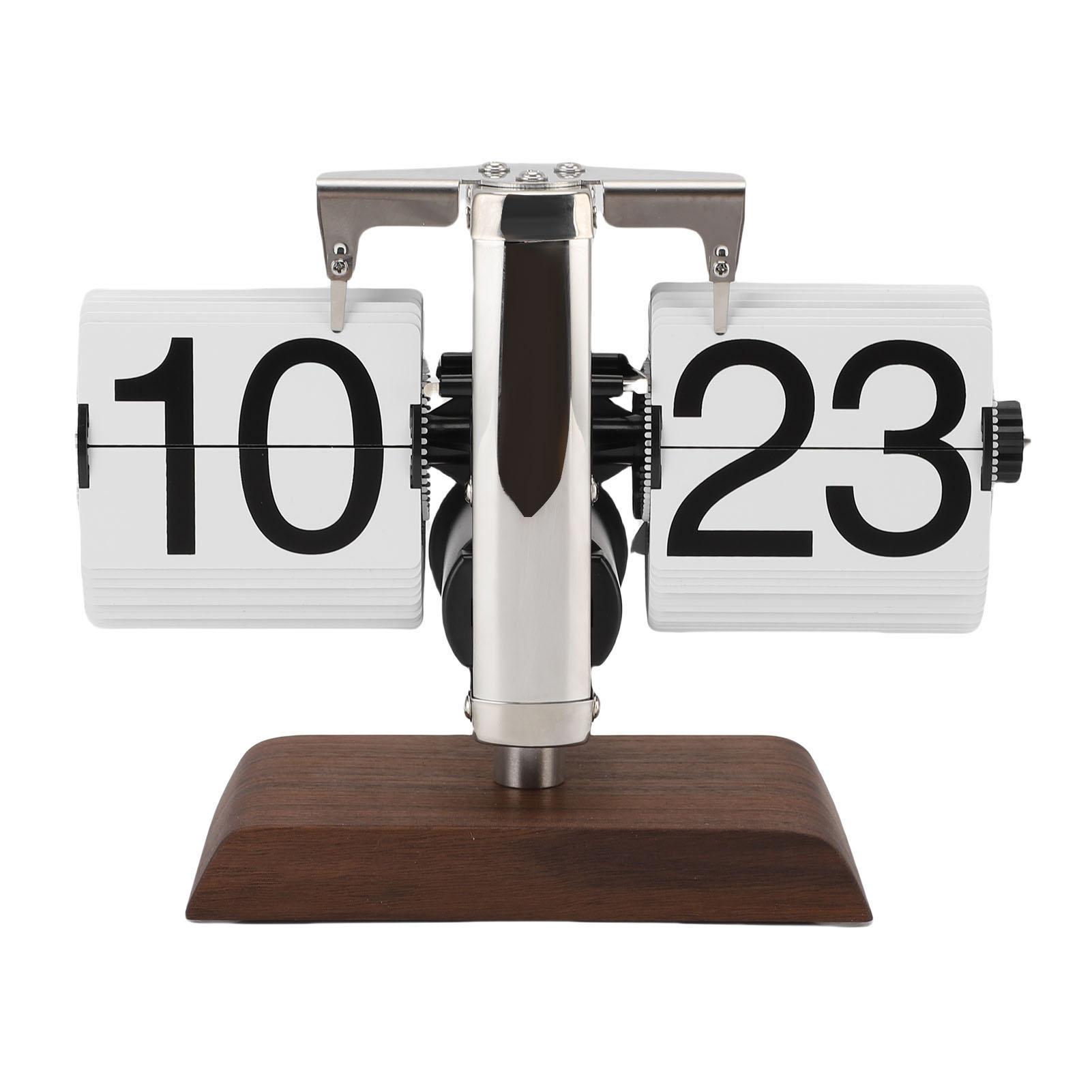 

Перекидные настольные часы винтажные большие цифры 24 часа автоматические перекидные механические часы для дома гостиной белый