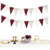 Graduation Decorations Maroon 2026/Maroon White Graduation Party Decorations Burgundy Triangle Bunting Banner Maroon White Silver Backdrop Burgundy