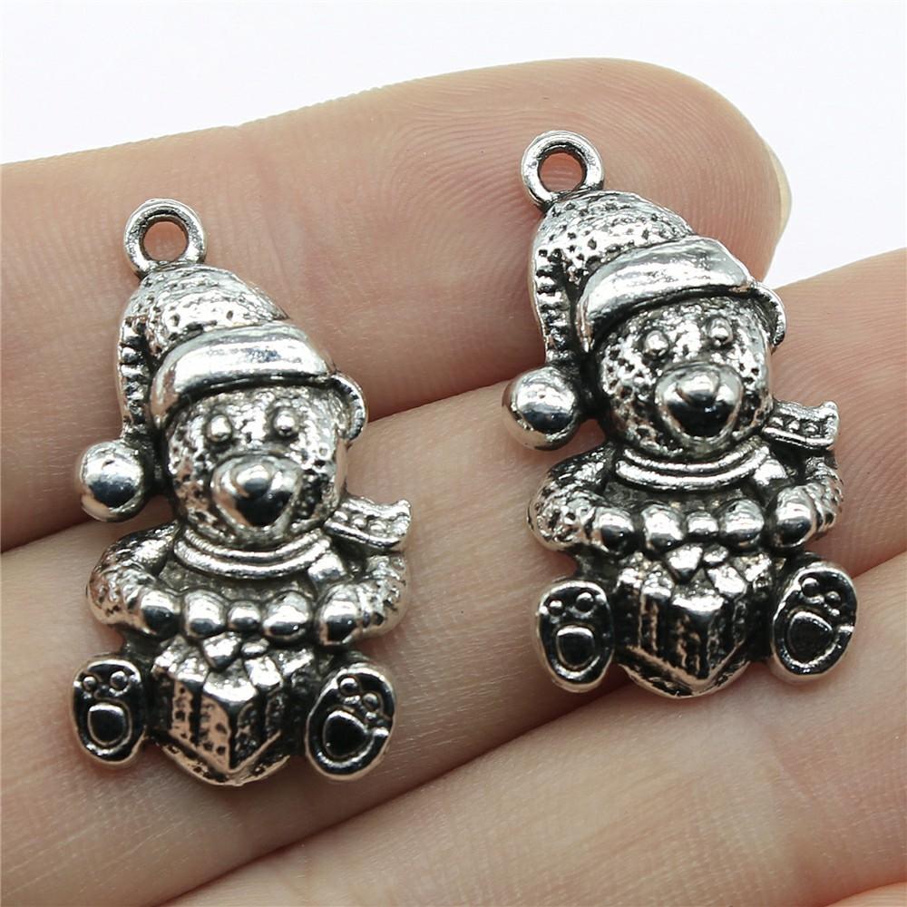 10pcs Christmas Santa Claus Charms Fit Jewelry Christmas Pendant Makings DIY Handmade Craft