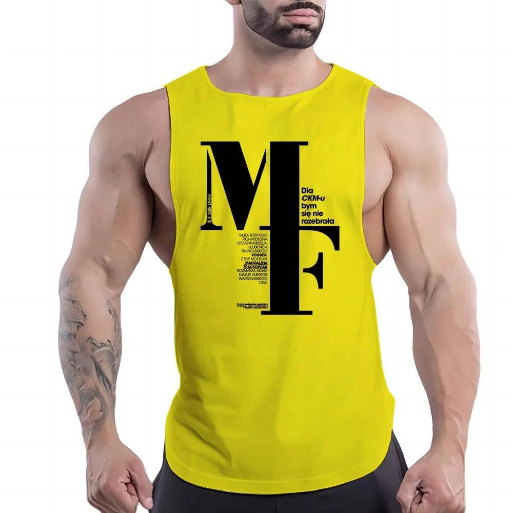 Men'S Clothing Fashion Casual Street Sleeveless Vest Crewneck Comfortable Breathable English Letter Printed Quick-Drying Top