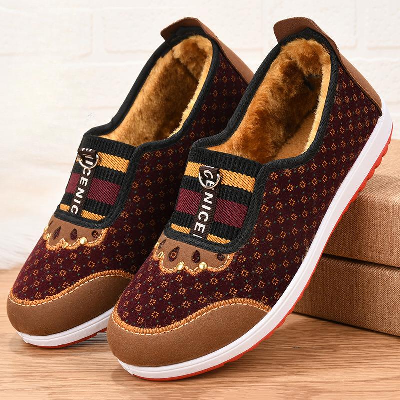 New Women's Shoes with Added Fleece and Thickened Warmth, Soft-soled Comfortable Cotton Shoes