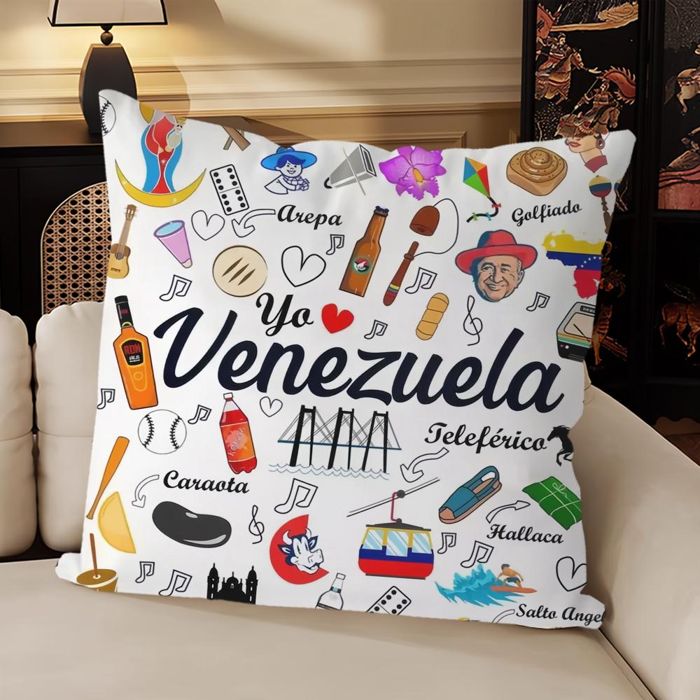 Aesthetic Art Venezuela Print Sofa Living Room Bedroom Headboard Backrest Cushion Square Cushion Nap Time Pillow Case