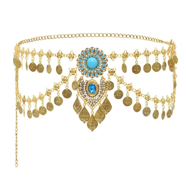 Стильный металлический пояс-цепочка, многослойная поясная цепочка, многослойный декор для живота для вечеринок, посвященных танцу живота, театральных представлений