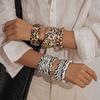 Höst och vinter konstläder leopardmönster zebrastripat öppen armband retro nisch smycken