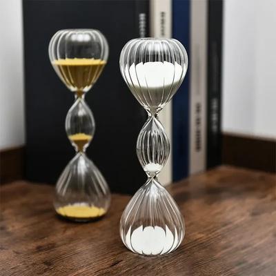Unregelmäßiger dreischichtiger gestreifter Sanduhr-Timer für Zuhause, installierte Glas-Sanduhr, Küchen-Büro-Zeitmanagement-Tool, Weihnachtsgeschenk