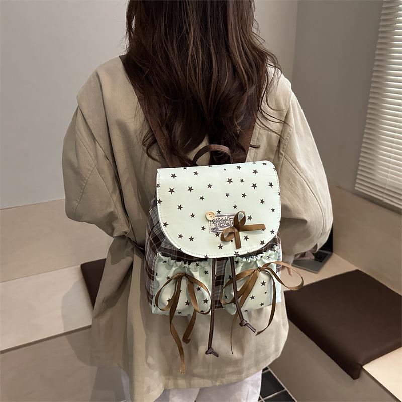 Schoolbag1011 new niche retro college style backpack women's lace bow fashion foreign style versatile small backpack