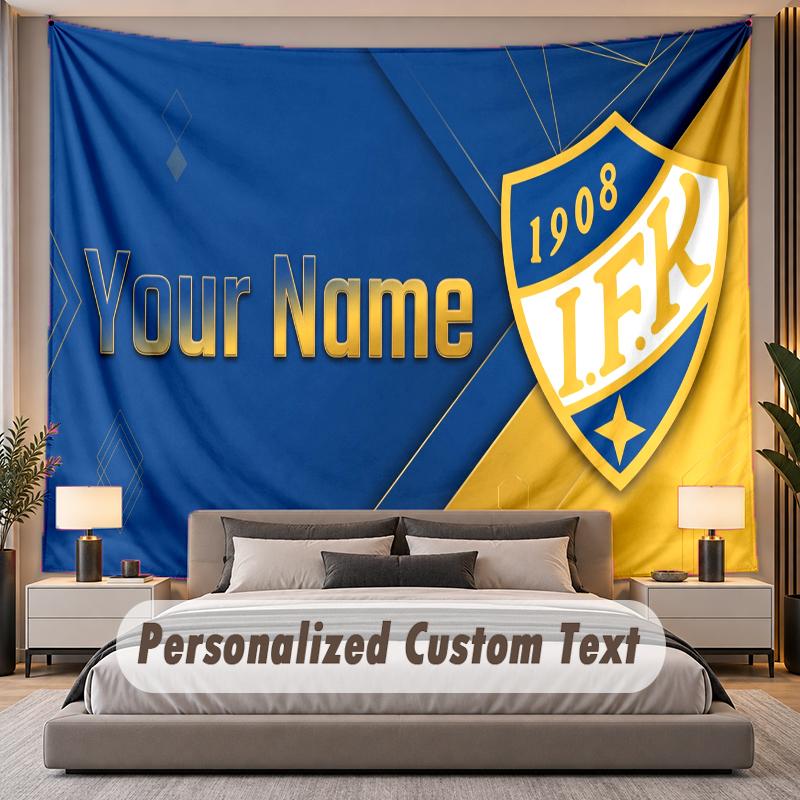 Custom Name Text Tapestry ifk göteborg Personalized Polyester Wall Tapestry For Bedroom And Room