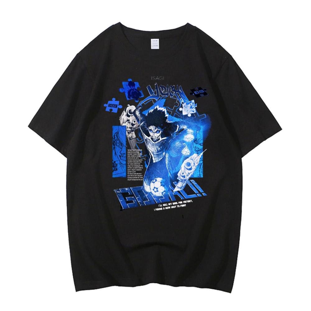 High Quality Cotton Anime Japan Blue Lock Isagi Yoichi 100% Cotton T-shirt Cosplay Hyoma Chigiri Meguru Bachira Tee Clothes